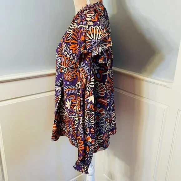 NWT Oddi Plus Size Ruffle Puff Long Sleeve Floral Top 1X NEW - Picture 4 of 8